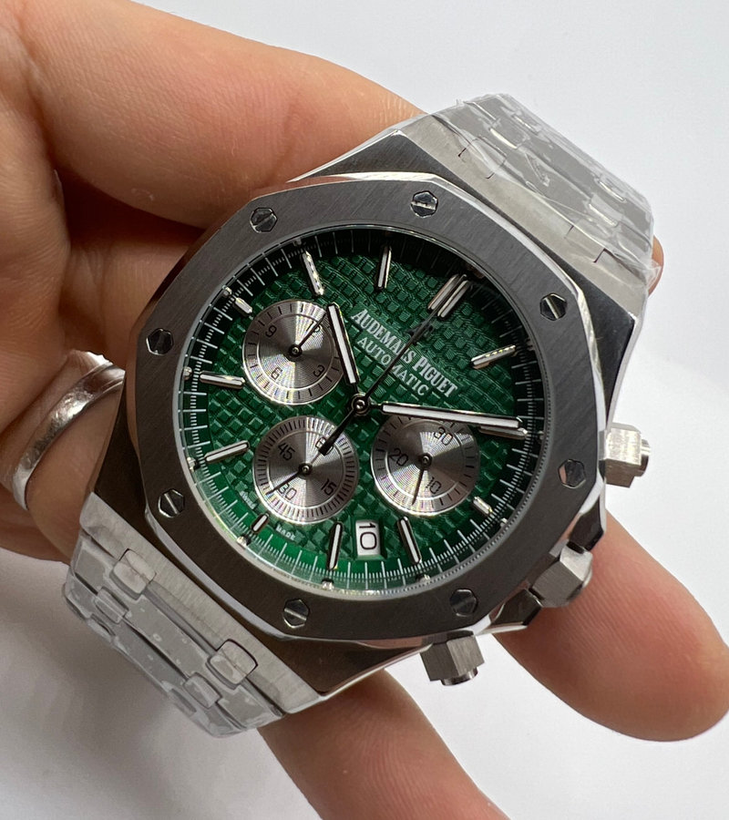 Audemars Piguet R.O. Aço Mostrador Preto Bezel Aço Pulseira Aço