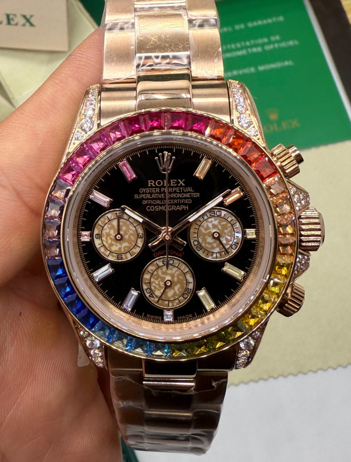 Rolex Daytona Rainbow Aço/Everose