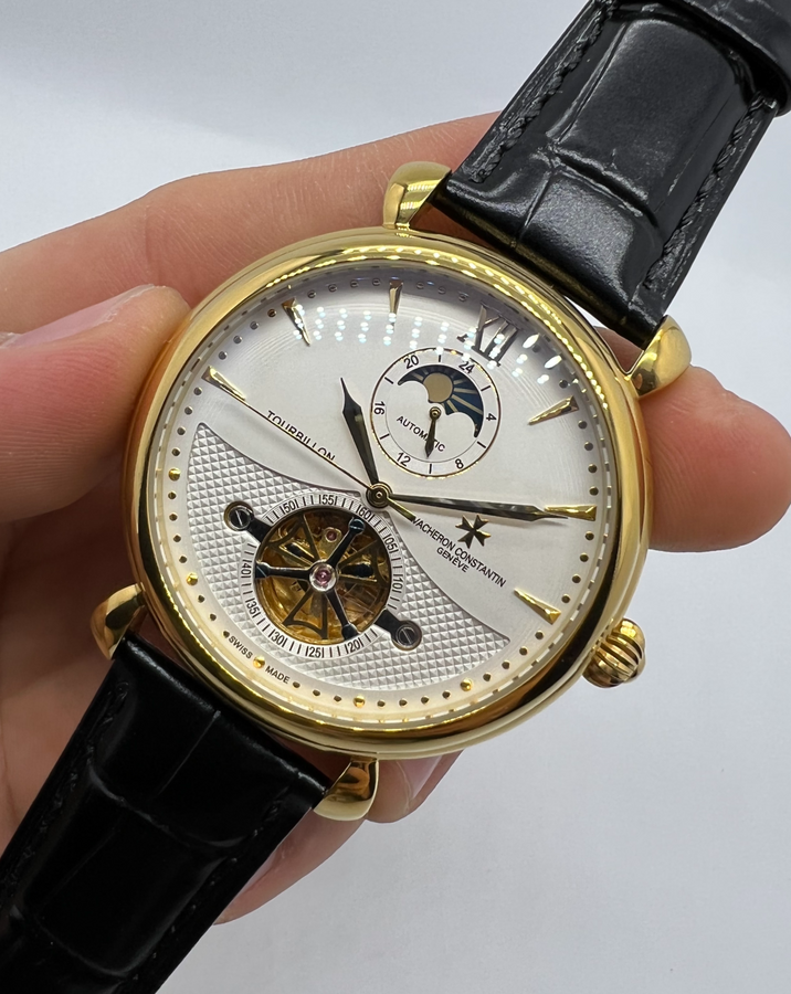 Vacheron Constantin Fases da Lua Turbilhão Aço/Dourado