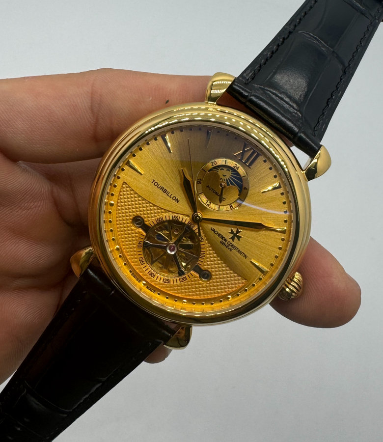 Vacheron Constantin Fases da Lua Turbilhão Aço/Dourado