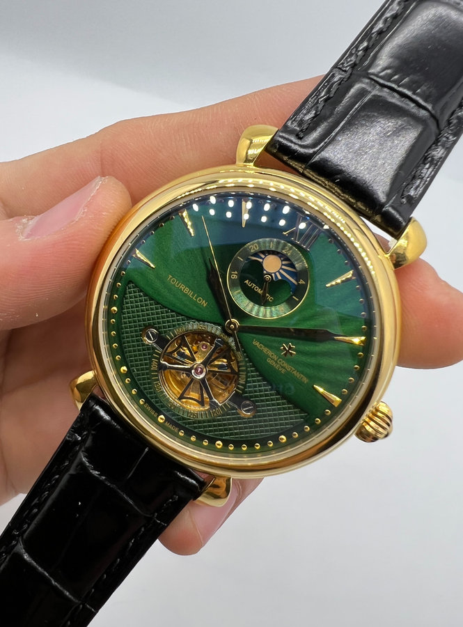 Vacheron Constantin Fases da Lua Turbilhão Aço/Dourado