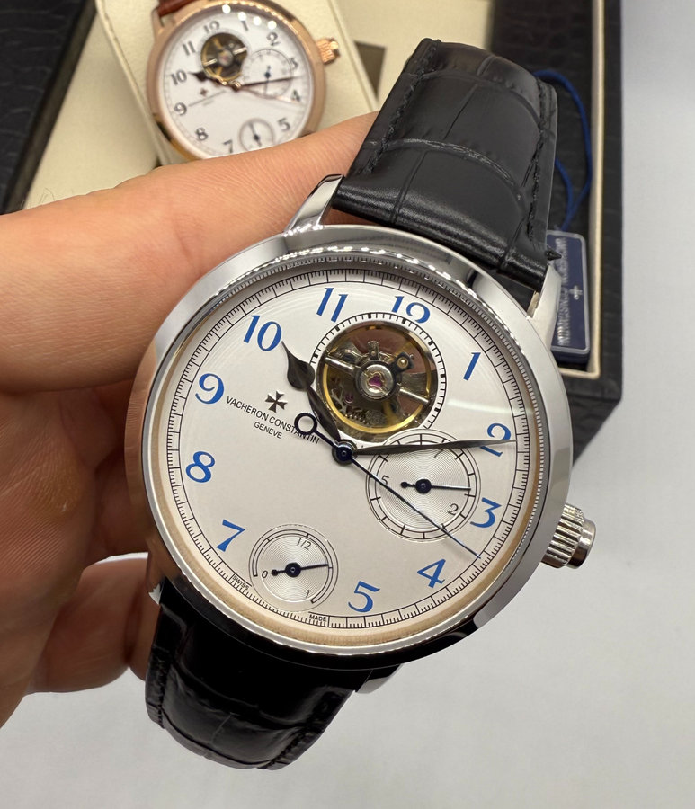 Vacheron Constantin Traditionnelle Turbilhão Excellence Aço, Mostrador Branco
