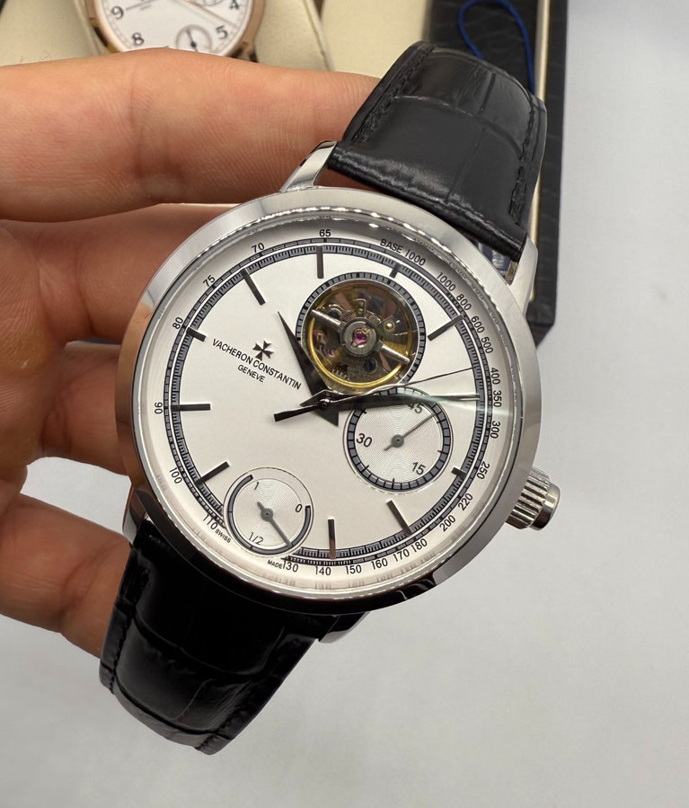 Vacheron Constantin Traditionnelle Turbilhão Excellence Aço, Mostrador Branco