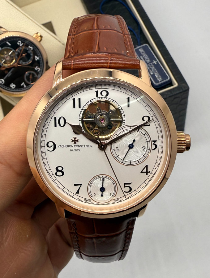 Vacheron Constantin Traditionnelle Turbilhão Excellence Rose Mostrador Branco